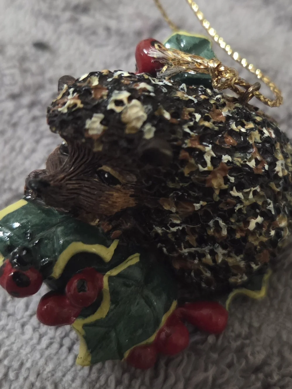 Vintage Bramble & Clover Hedgehog Ornament